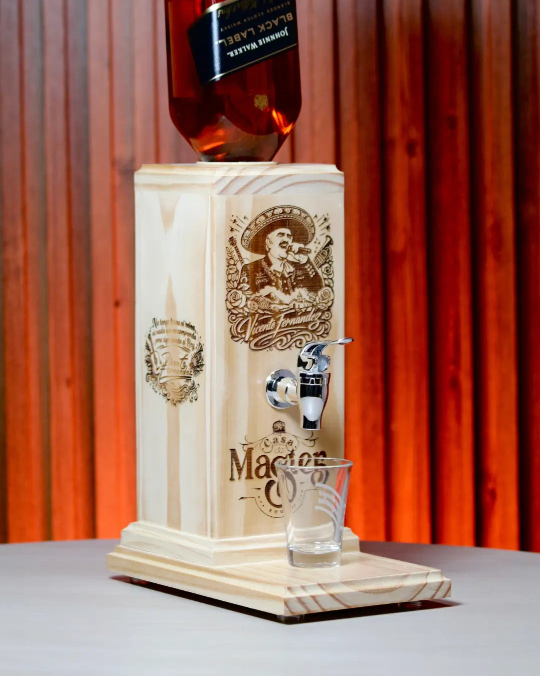 Dispensador de licor tributo Vicente Fernandez