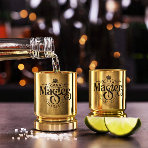 Gold Bullet-Style Shot Cups (Set of 4)