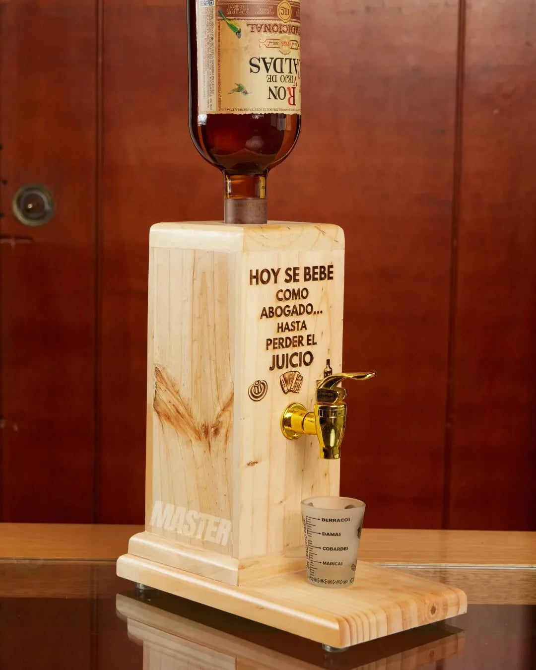 Casa Master® Wooden Liquor Dispenser: Pour with Style.