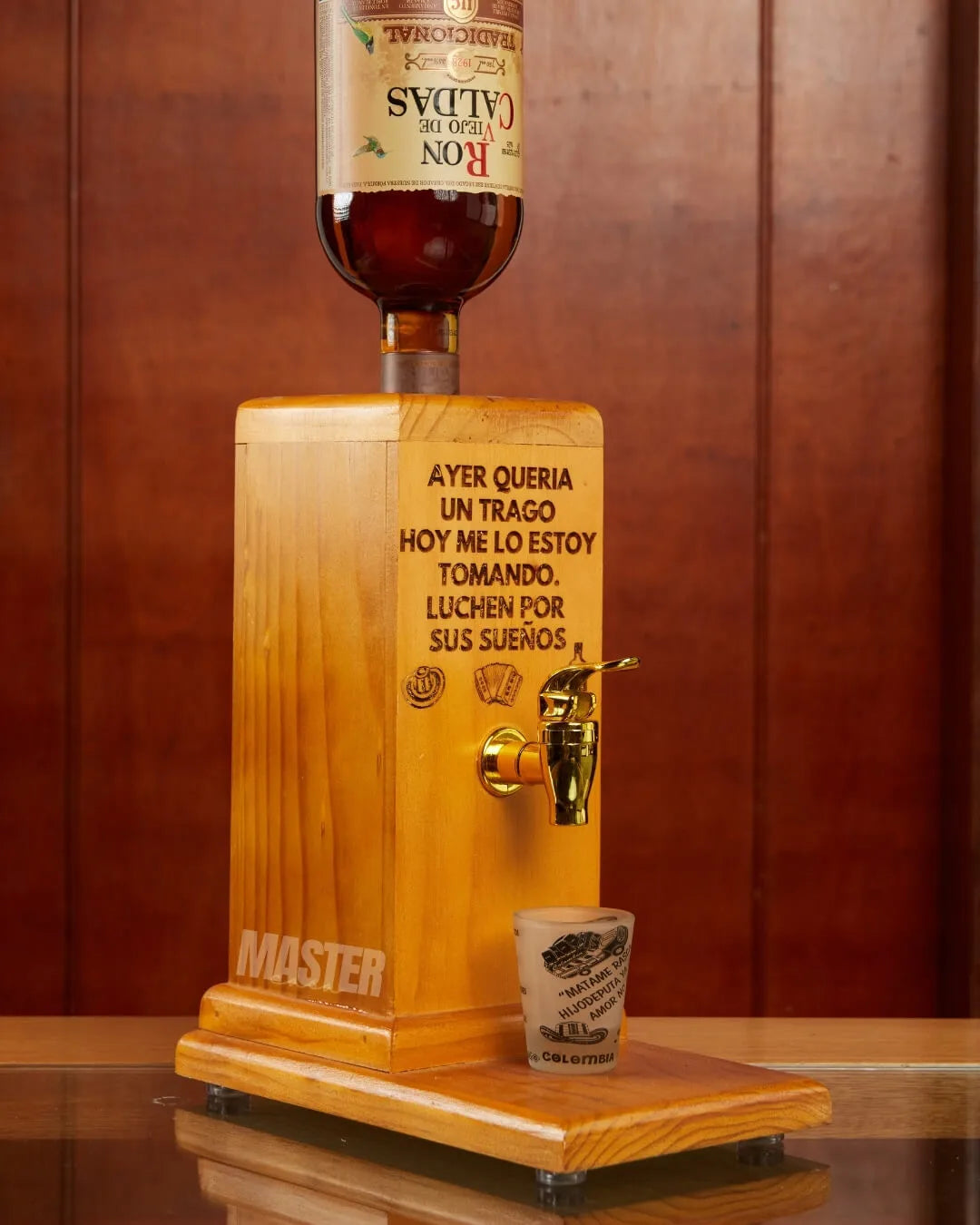 Casa Master® Wooden Liquor Dispenser: Pour with Style.