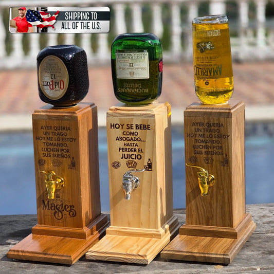 Casa Master® Wooden Liquor Dispenser: Pour with Style